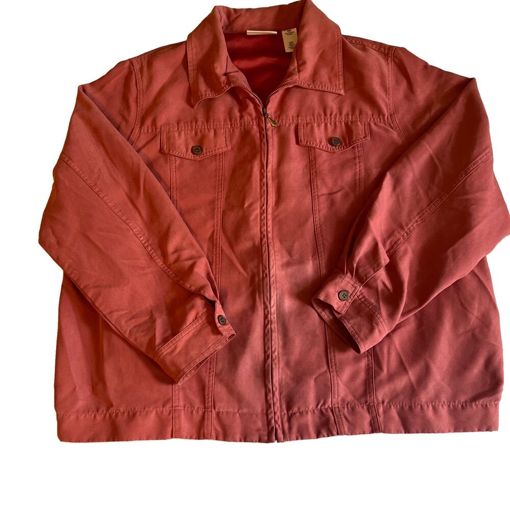 Alfred Dunner Shacket Women’s 20W Dusty Pink Cider Full Zip LS Stretch Waist EUC